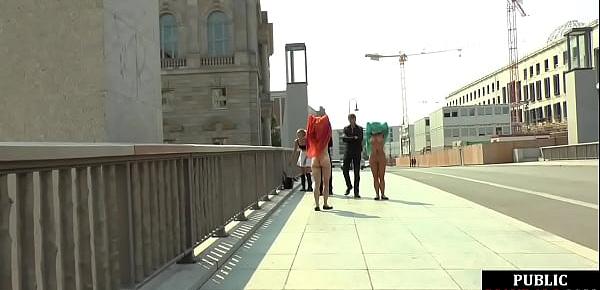  Public slut getting humiliated before bdsm gangbang